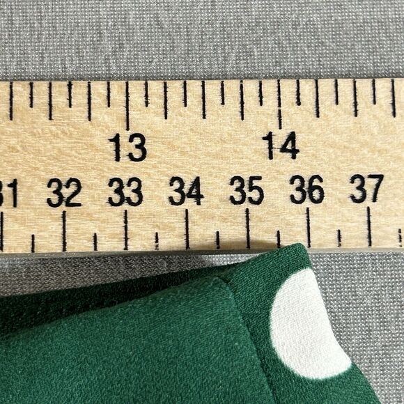 Ann Taylor Pants Women 4 Kelly Green White Polka Dot Wide Leg Boho Preppy Casual - Picture 4 of 12